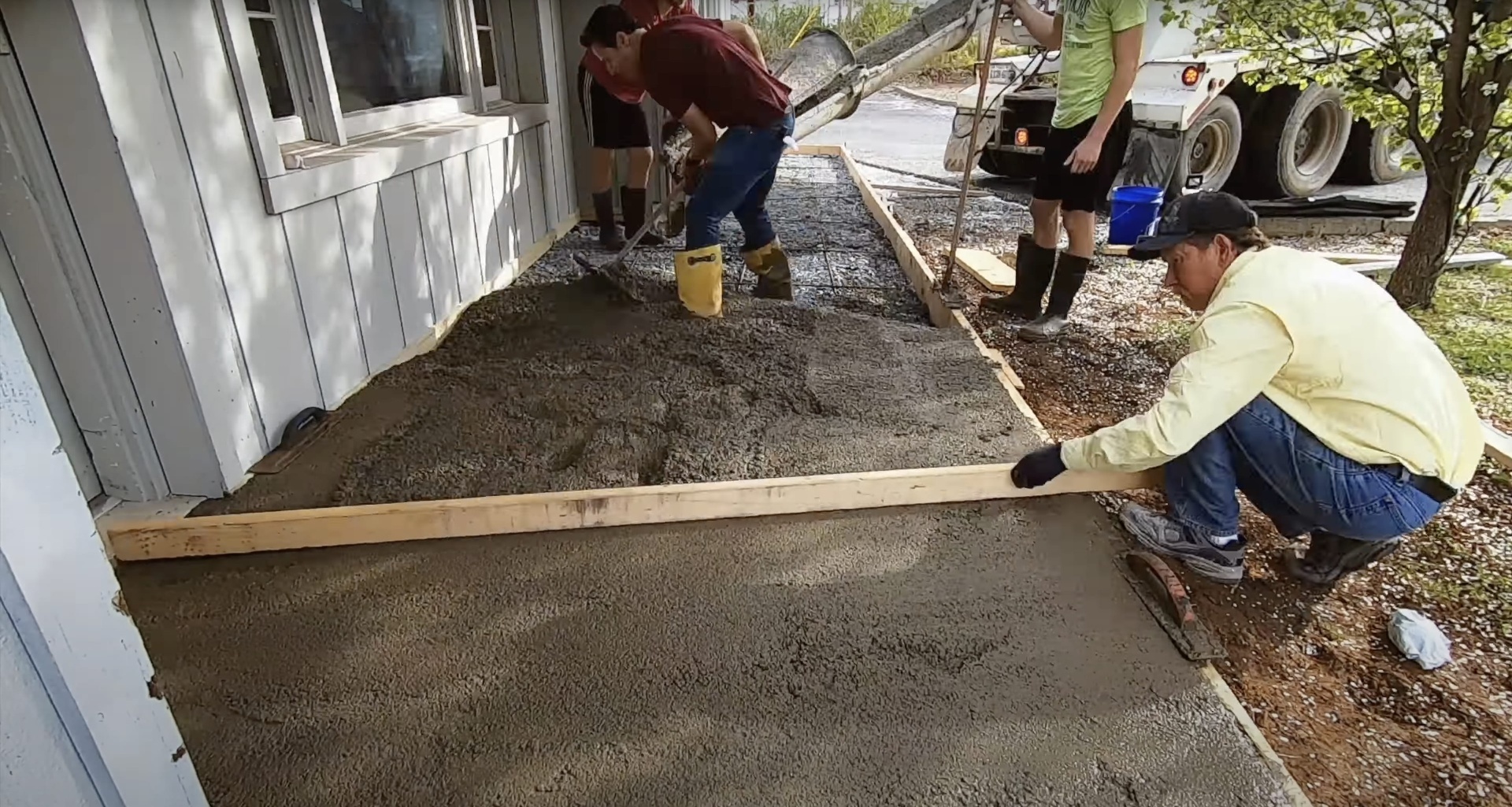 Expert concrete contractors at work Professional concrete team working on residential concrete project in Delray Beach
